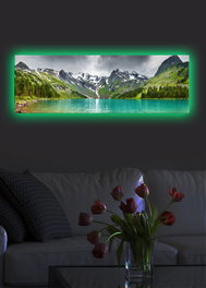 Wallity Lienzo Decorativo Iluminado con LEDs Multicolor 30x90 cm